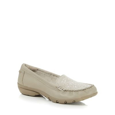 Skechers Taupe 'Career Fab Advice' slip-on shoes